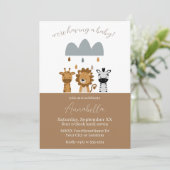 Schattige Safari Boho Baby Dieren Kaart (Staand voorkant)