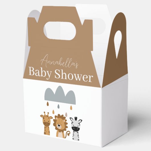 Schattige Safari Boho Dieren Baby shower Bedankdoosjes (Geopend)