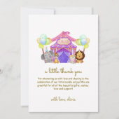 Schattige Safari Circus Carnaval Ballon Baby showe Bedankkaart (Voorkant)