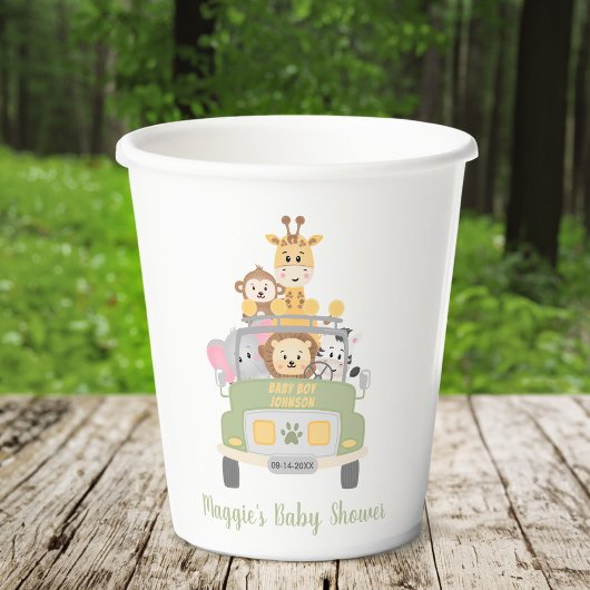Schattige Safari Dier Baby shower Papieren Bekers