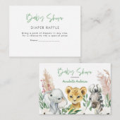 schattige safari dieren baby shower luienhandel notitiekaartje (Voorkant / Achterkant)
