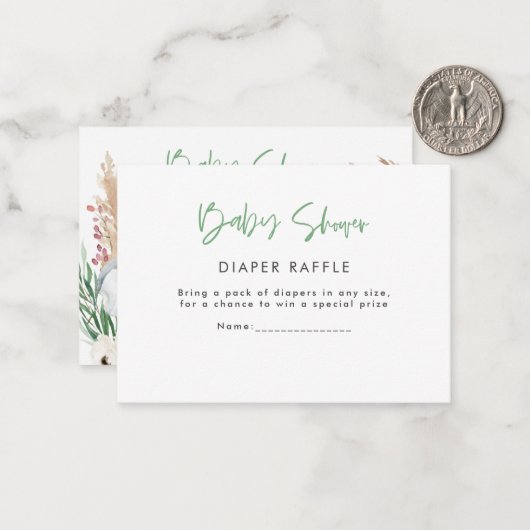 schattige safari dieren baby shower luienhandel notitiekaartje (Voorkant / Achterkant in situ)