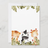 Schattige Safari Dieren | Drive-By Baby Shower (Achterkant)