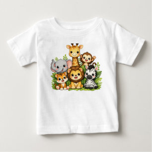 Schattige Safari Dieren Kids T-Shirt   Schattige J