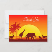 schattige Safari dieren voegen tekst toe Bedankkaart (Voorkant)