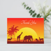 schattige Safari dieren voegen tekst toe Bedankkaart (Staand voorkant)