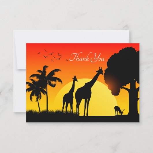 schattige Safari dieren voegen tekst toe Bedankkaart (Voorkant)