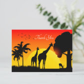 schattige Safari dieren voegen tekst toe Bedankkaart (Staand voorkant)