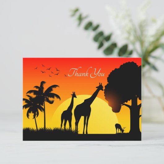 schattige Safari dieren voegen tekst toe Bedankkaart (Staand voorkant)