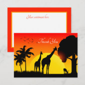 schattige Safari dieren voegen tekst toe Bedankkaart (Voorkant / Achterkant)