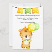 Schattige Safari Dieren w / Houten Teken, Verjaard Kaart (Achterkant)