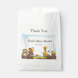Schattige Safari dierengroen baby shower Bedankzakje