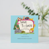 Schattige Safari dierengroen baby shower Save The Date (Staand voorkant)
