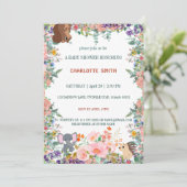 schattige safari dierentuin oerwoud waterverf flor kaart (Staand voorkant)