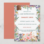 schattige safari dierentuin oerwoud waterverf flor kaart (Voorkant / Achterkant)