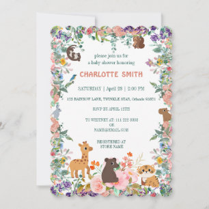 schattige safari dierentuin oerwoud waterverf flor kaart