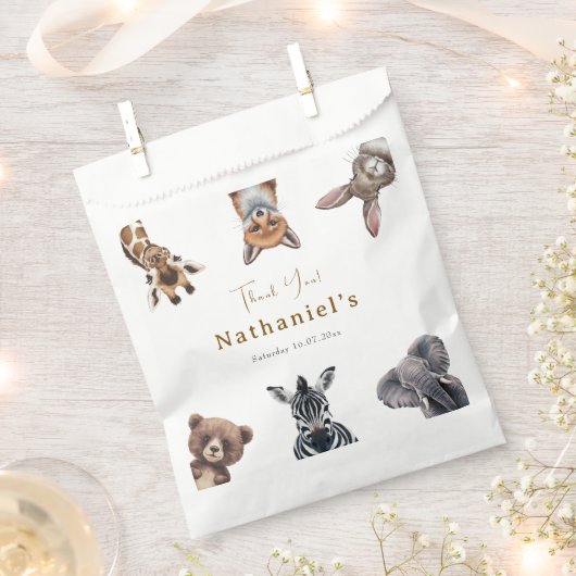Schattige Safari Forest Animals Verjaardag Bedankzakje (Geknipt)