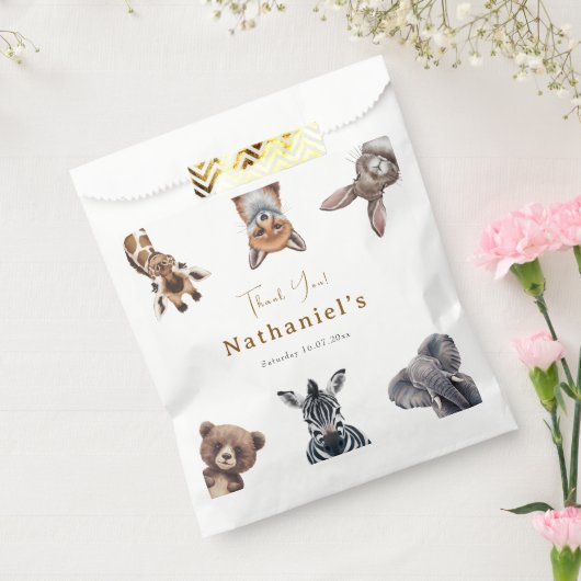 Schattige Safari Forest Animals Verjaardag Bedankzakje (Gezegeld)