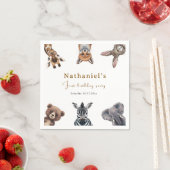 Schattige Safari Forest Animals Verjaardag Servet (Insitu)