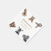 Schattige Safari Forest Animals Verjaardag Servet (Hoek)