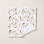Schattige Safari Giraffe & Lion Pattern Bad Handdoek (Wasdoekje)