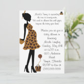 Schattige Safari Mam om Baby shower uit te nodigen Kaart (Staand voorkant)