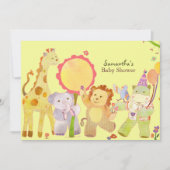 Schattige Safari Oerwoud Baby Animals Baby shower Kaart (Voorkant)