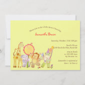 Schattige Safari Oerwoud Baby Animals Baby shower Kaart (Achterkant)