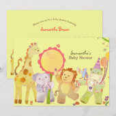 Schattige Safari Oerwoud Baby Animals Baby shower Kaart (Voorkant / Achterkant)