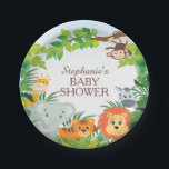 Schattige Safari Oerwoud Baby shower 7" Bord<br><div class="desc">Safari Oerwoud Baby shower 7 "Bord Schattige oerwoud safari baby shower papier bord met een aap hangend aan een boom,  giraffe,  olifant,  tijger,  leeuw & zebra omlijst met groene oerwouden bladeren. Overeenkomende objecten beschikbaar in onze winkel.</div>