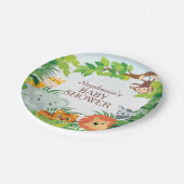 Schattige Safari Oerwoud Baby shower 7" Bord (Gekanteld)