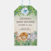 Schattige Safari Oerwoud Dieren Jongen Baby shower Cadeaulabel (Voorkant)