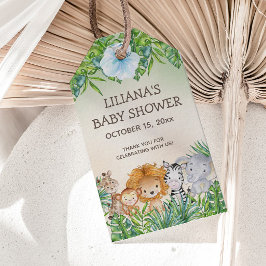 Schattige Safari Oerwoud Dieren Jongen Baby shower Cadeaulabel