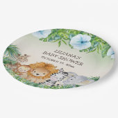Schattige Safari Oerwoud Dieren Jongen Baby shower Papieren Bordje (Gekanteld)