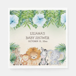 Schattige Safari Oerwoud Dieren Jongen Baby shower Servet
