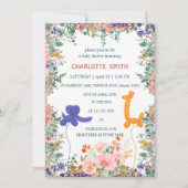 schattige safari olifant giraffe ballon waterco kaart (Voorkant)