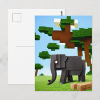 Schattige Safari Olifant Pixel Art