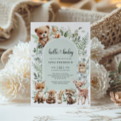 Schattige Sage Greenery Forest Animals Baby shower Kaart