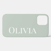Schattige Sage Groen Modern Gepersonaliseerd Case-Mate iPhone Case (Achterkant (horizontaal))