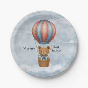 Schattige Sailor Beer Hete Luchtballon Boy Baby sh Papieren Bordje