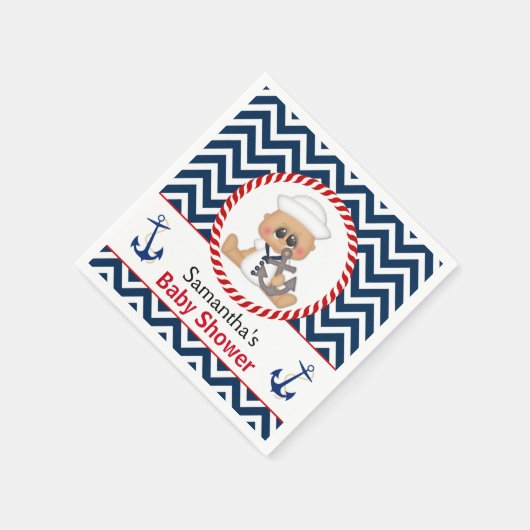 Schattige Sailor Boy Nautisch Baby shower Servetten (Hoek)