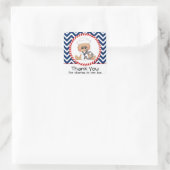 Schattige Sailor Boy Nautisch Baby shower Vierkante Sticker (Tas)