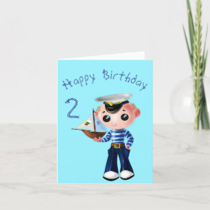Schattige Sailor Boy Verjaardag Kaart -