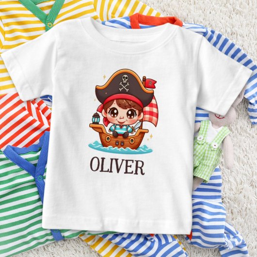 Schattige Sailor Pirate Kind en Piratenschip