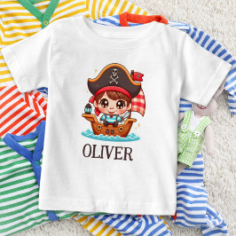 Schattige Sailor Pirate Kind en Piratenschip
