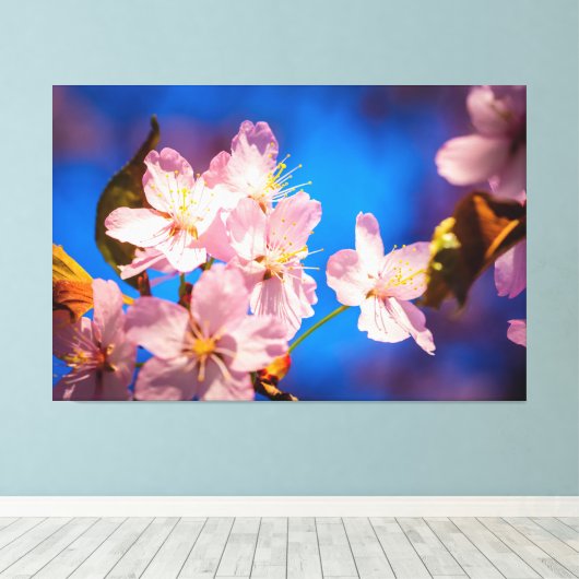 Schattige Sakura Blossom Canvas Afdruk (Insitu (Houten vloer))