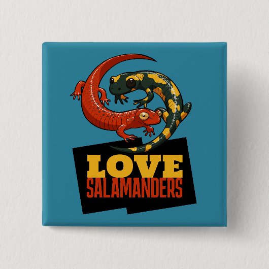 Schattige Salamander Liefhebber Salamanders Fan Ca Vierkante Button 5,1 Cm (Voorkant)