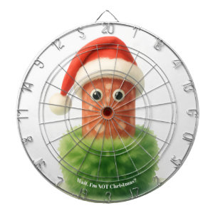 Schattige salami verraste Kerstmis in pluizige gro Dartbord