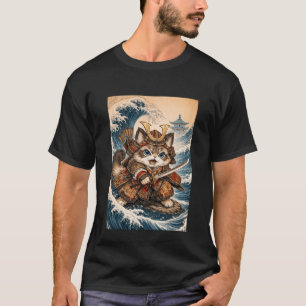Schattige samoeraikat Groot golf Japans kunst - Gr T-shirt