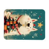 Schattige Samojed hond met Kerstmis Magneet (Horizontaal)